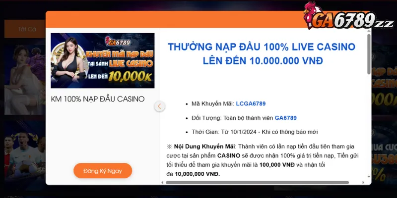 Cập nhật mới nhất về chương trình ưu đãi nạp đầu live casino