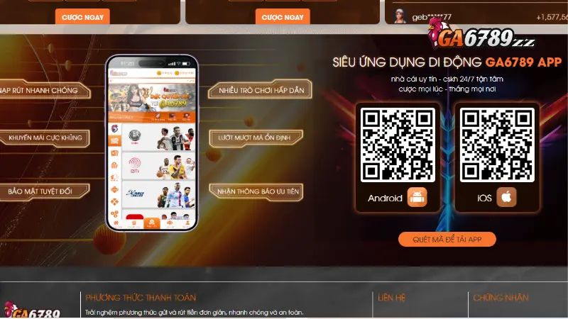 Hướng dẫn cho các bước tải app Ga6789