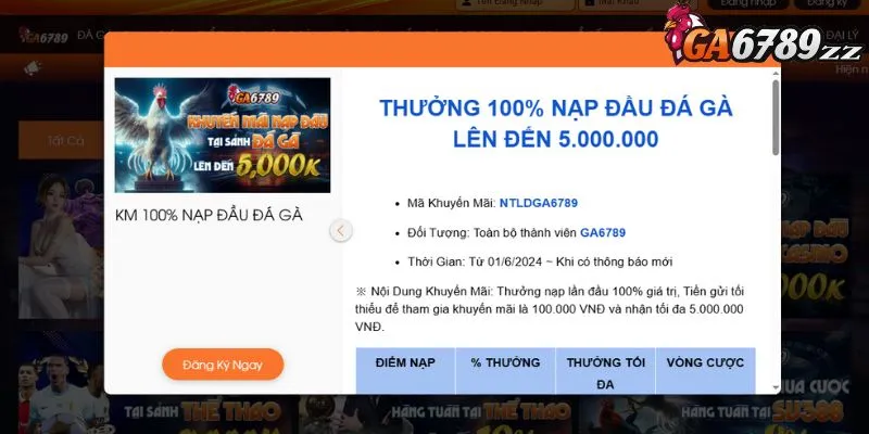 Tổng hợp chi tiết về ưu đãi nạp đầu tại Ga6789